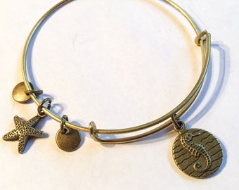 Seahorse bangle, seahorse, sealife bracelet, sealife bangle, sea, seahorse gift