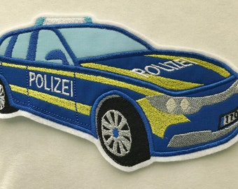 Aufnäher - XL Polizei - Auto - Streifenwagen - Polizeiauto