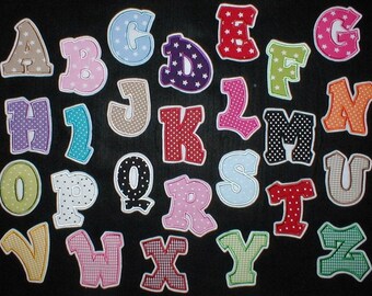 Buchstaben ca 10 cm - 1 bis 10 Stück wählbar - Aufnäher - KIDS ALPHABET