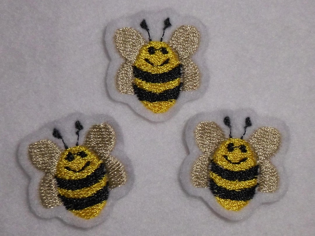 FREEBLOSS 4-tlg. Kronen Bienen Aufnäher - Bestickte Applikationen Für Kleidung & Rucksäcke