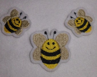 Bienen 1x klein und  2x mini  Aufnäher Applikation