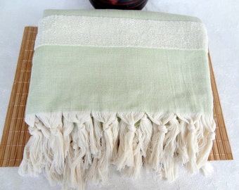 Handwoven Mint Peshtemal,  Bath Towel,Organic,Natural, Eco Friendly ,High Quality Peshtemal