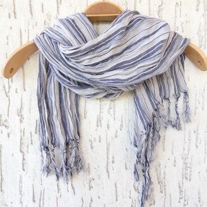 Handwoven infinity scarf,  Grey Stıriped Scarves, Natural,Organic Scarf, Fashion accessories, Women Scarves