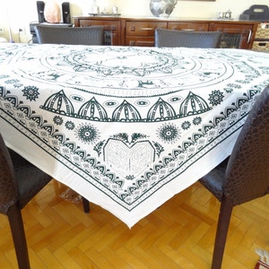 Square Tablecloth, Hand Print, Hittite pressure,  a special  lithography tablecloth, Home Decor