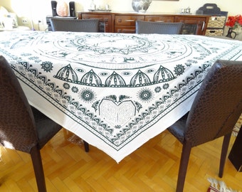 Square Tablecloth, Hand Print, Hittite pressure,  a special  lithography tablecloth, Home Decor