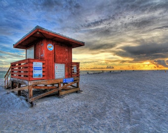 Lido Beach Sunset Wall Art – Sarasota Florida Coastal Photography – Gulf Coast Ocean Print – Tropical Beach House Decor