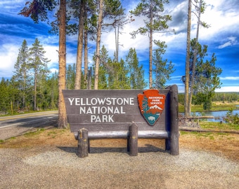 Yellowstone National Park Entrance Sign