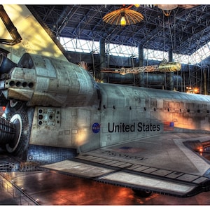 Side View of Space Shuttle Discovery at the Smithsonian Air and Space Museum