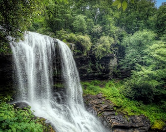 Dry Falls, Highlands, NC – Mountain Waterfall Print – Fine Art Landscape Wall Decor