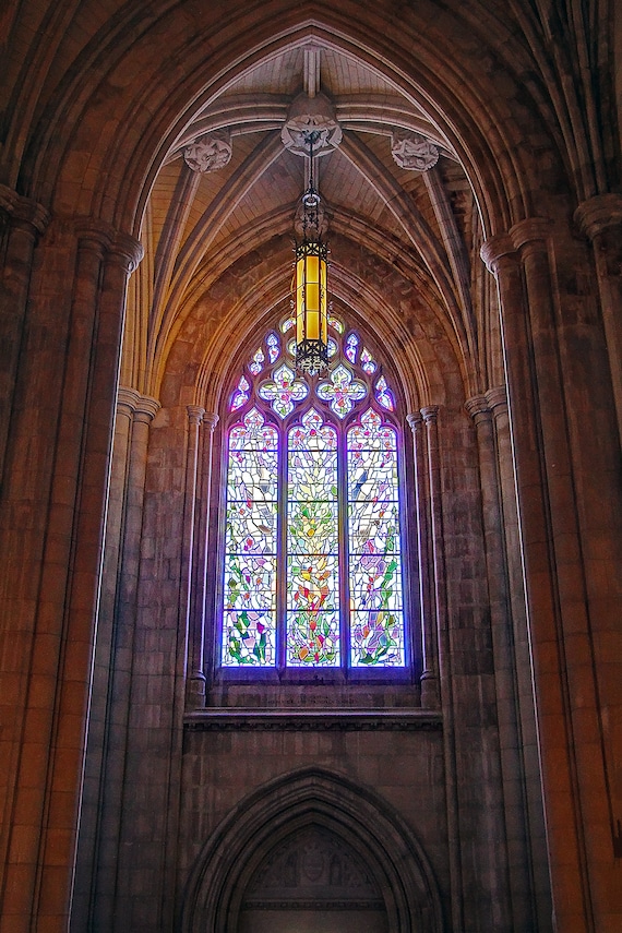 Stained Glass Window In The National Cathedral Etsy