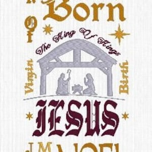 VP3 only Machine Embroidery Christmas banner / wall hanging finished design measures 7.82&quot;(198.6mm) x 45.79&quot;(1163.1mm) split into 4 pieces