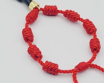 Baby Red Knot Bracelet, Good Luck Charm, Azabache Amulet Protection