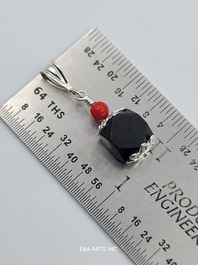 Nuevo Colgante Coral Azabache 8mm en Plata de Ley 925 - Azabache Genuino image 7
