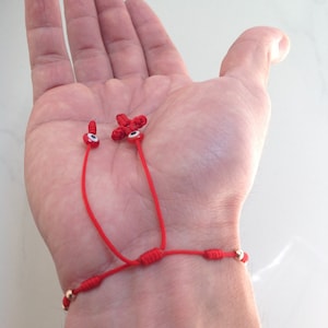 Pulsera roja para adultos unisex Protección ajustable Rojo Mal de ojo, buena suerte.