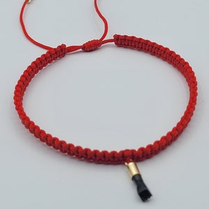 Pulsera de hilo rojo para adultos, Azabache figa mano 14K amarillo oro, amuleto de buena suerte.