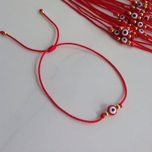 3 Evil Eye Red String Kabbalah Pulsera Gold-filled Bead Good Luck Charm Protection