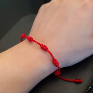 4 Pulseras Rojas para Hombre y Mujer Protección ajustable.