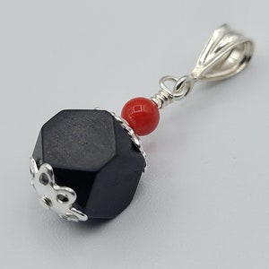 Nuevo Colgante Coral Azabache 8mm en Plata de Ley 925 - Azabache Genuino image 4