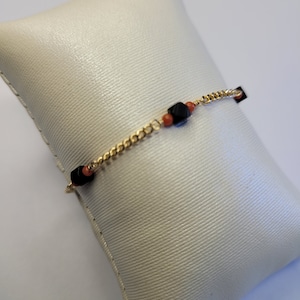 18K gold filled echte baby-azabacharmband 5,5"/Pulsera Mano de Azabache Real Bebe