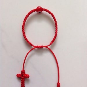 Red String Bracelet, Red evil eye,good luck charm With Cross Woven End.