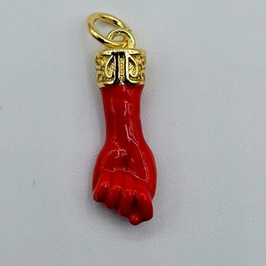 Talismán de amuleto de buena suerte con protection contra el mal de ojo de Figa Rojo chapada en oro