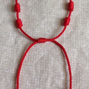Pulsera de celebridad de moda con rosario anudado de Decenario rojo