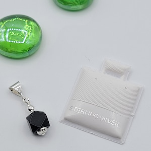 Echte echter Azabache/Jet (6 mm) Silberanhänger