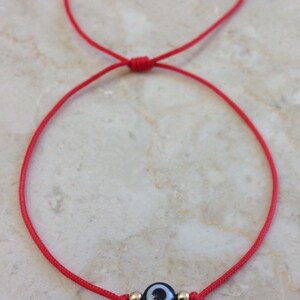 Handmade Red Evil Eye Protection Bracelet For Baby - Adjustable Nylon Cord (Good Luck)