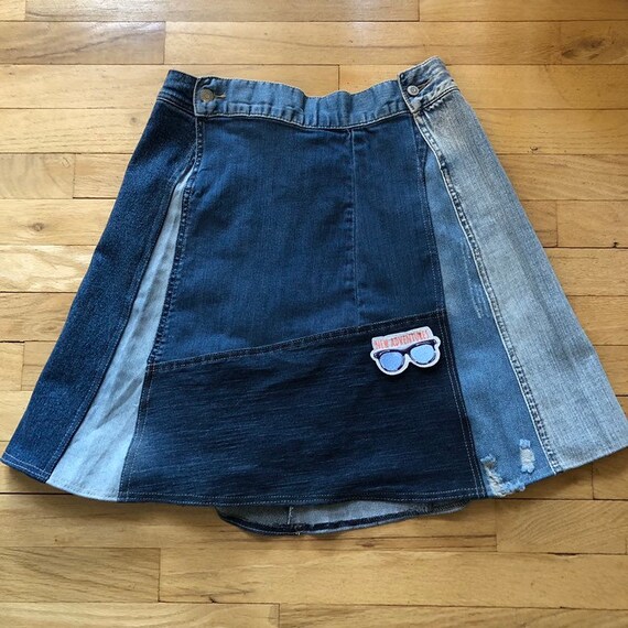 flared jean skirt