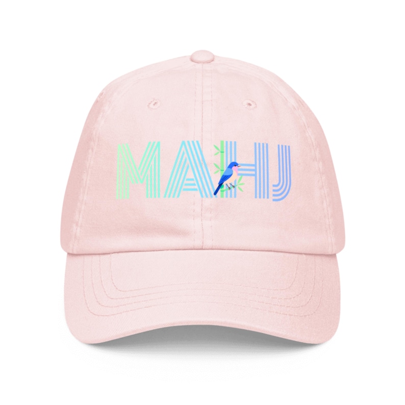Embroidered Mahjong Hat – Mahjong Apparel | Mahjong Gifts for Women | Cute Mahjong Player Accessories | Pastel Adjustable Baseball Hat image 9