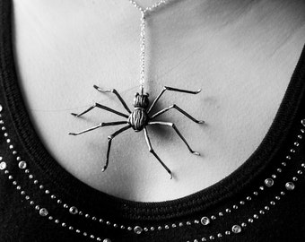 spider necklace , spider handmade by polymer clay