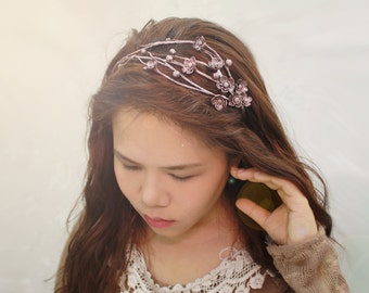 sakura silver wax headband,cherry blossom headband, made by polymner clay sweet girl