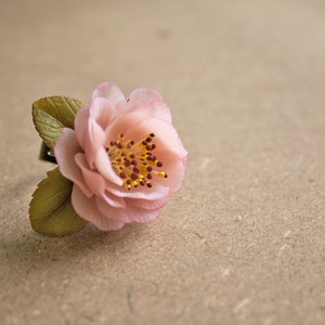 Cherry blossom ring, polymer clay handmade flower, sakura ring image 2