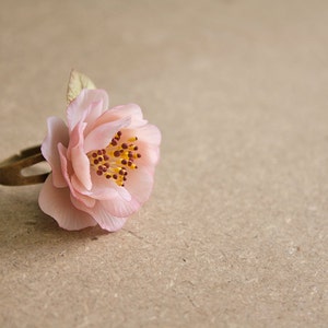 Cherry blossom ring, polymer clay handmade flower, sakura ring image 4