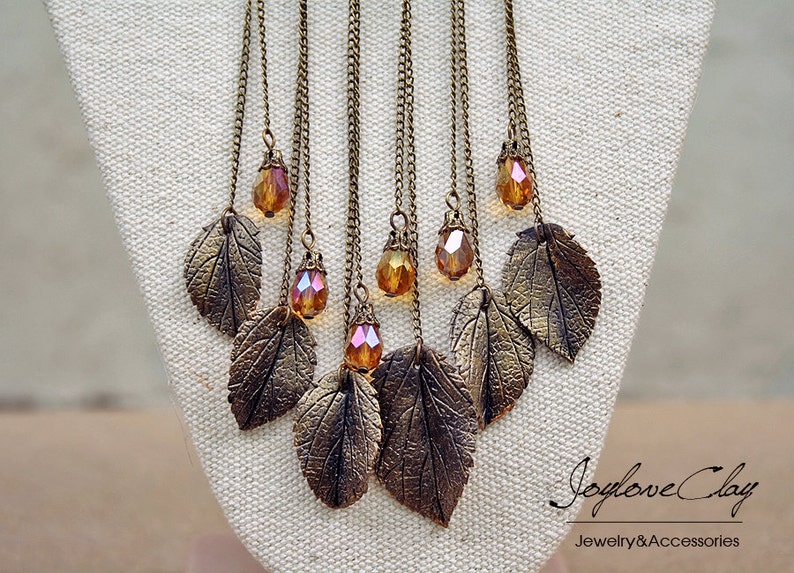 Gold rose and leaf necklace handmade flowers necklace Etsy