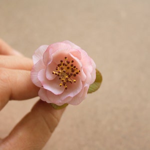 Cherry blossom ring, polymer clay handmade flower, sakura ring image 3