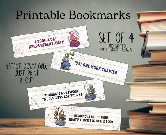 Watercolour Balanced Rocks Bookmarks - Instant Download