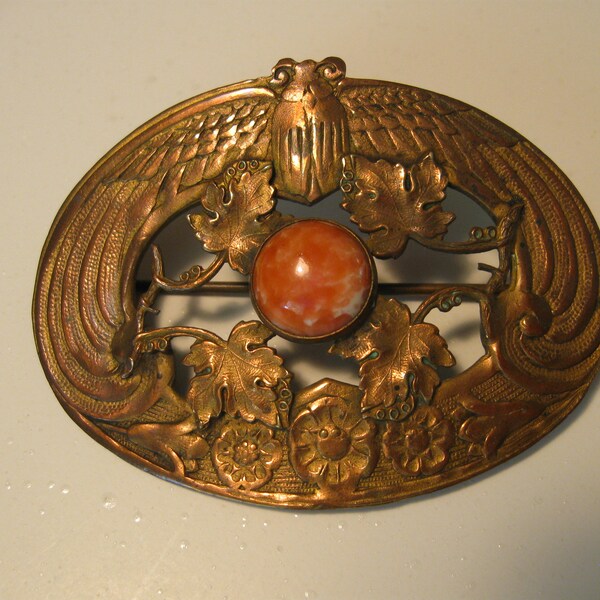 Hold for Maureen - Coral Brooch - Beautifully Made Antique