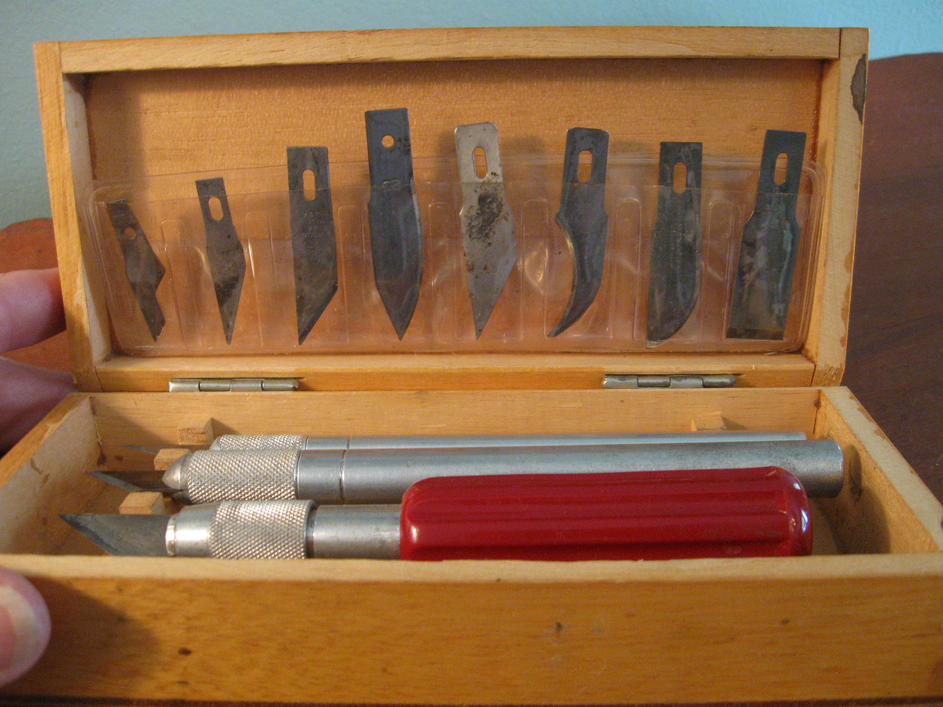 VINTAGE X-ACTO EXACTO KNIFE Wood Working Carving TOOL SET In Box