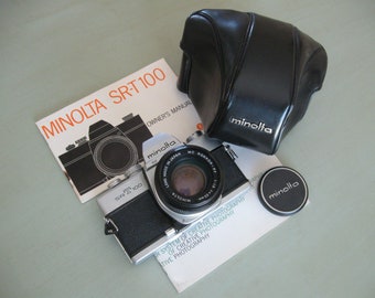 Minolta SRT 100 Camera/Case/Manuals From the 1970s in Great Condition, Uses 35MM Roll Film