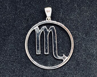 Zodiac, Scorpio Astrological Sign Pendant in 925 Sterling Silver