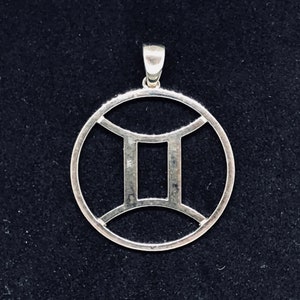 Zodiac, Gemini Astrological Sign Pendant in 925 Sterling Silver