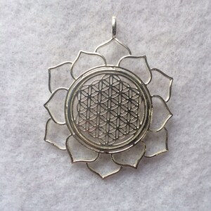 Flower of Life Sacred Geometry .925 Sterling Silver Pendant