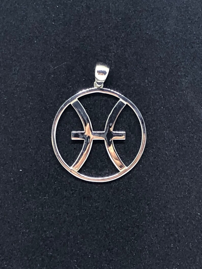 Zodiac, Pisces Astrological Sign Pendant in 925 Sterling Silver - Etsy