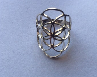 Sacred Geometry, Sterling Silver Seed of Life Ring