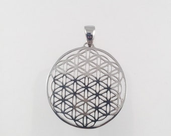 Sacred Geometry, Sterling Silver Flower of Life Pendant