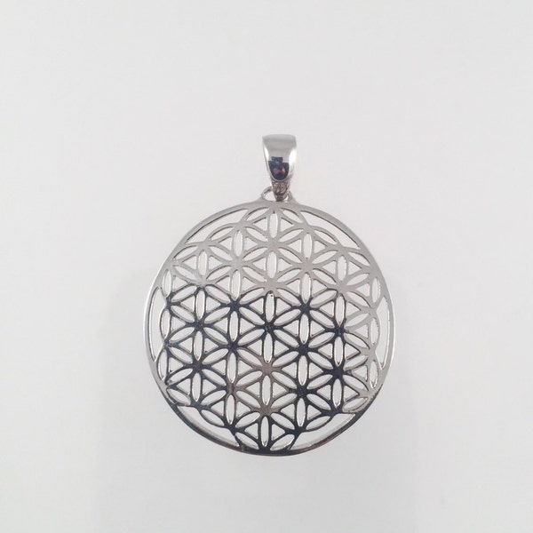 Seed Of Life Sterling Silver Pendant - Sacred Geometry Jewelry, 1 Inch Diameter, Yoga & Meditation Gift