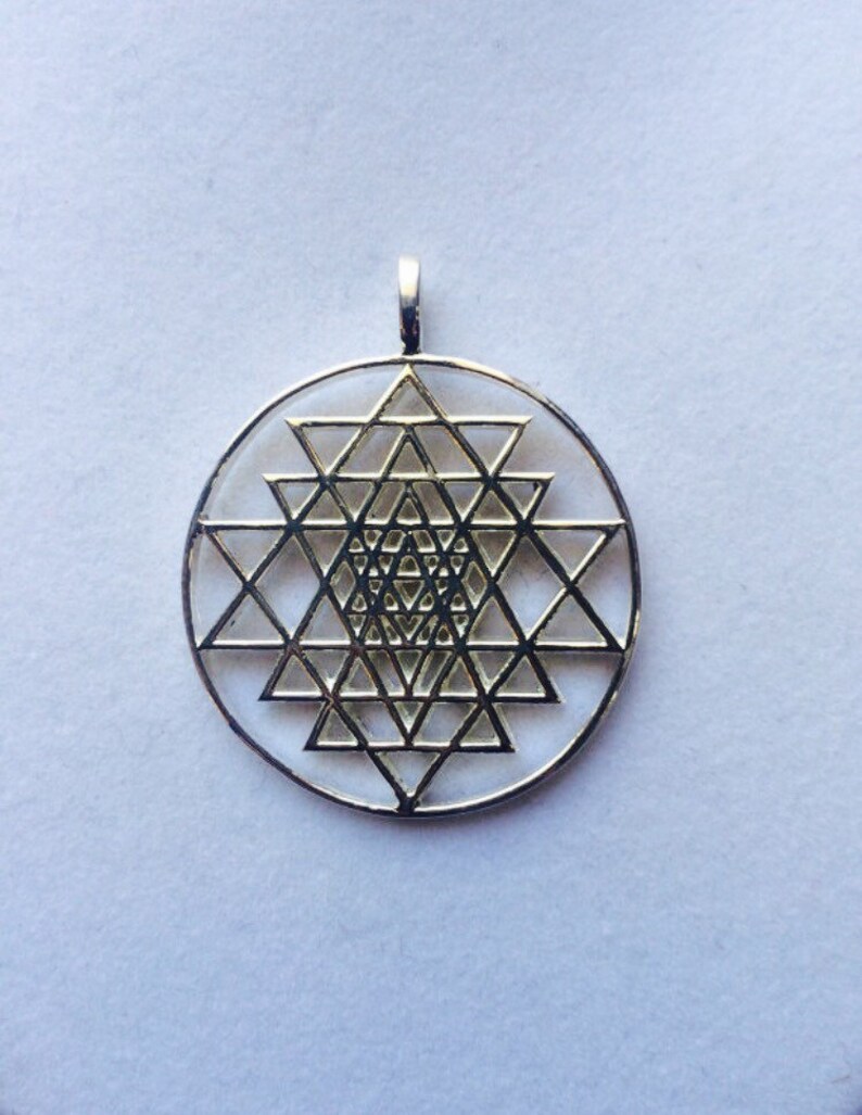 Sri Yantra Pendant made in 925 Sterling Silver Sacred Etsy