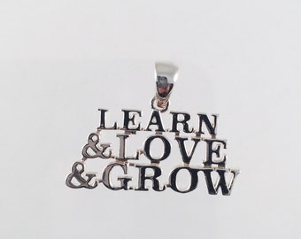 Grateful Dead, Sterling Silver Learn, Love & Grow Pendant