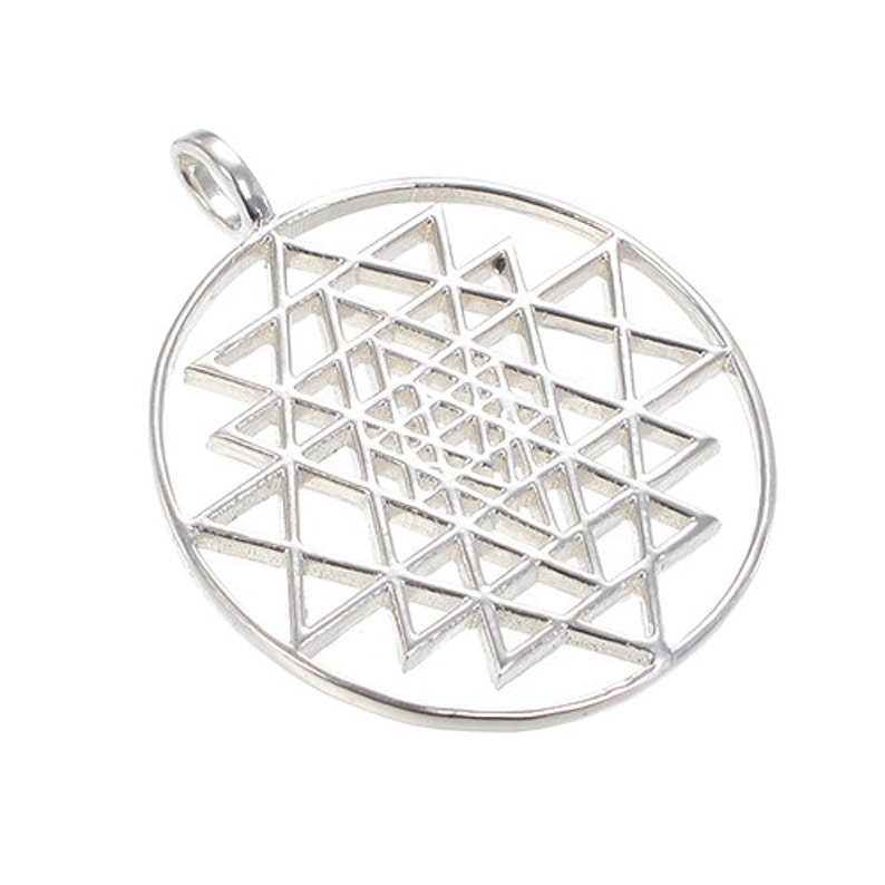 Sri Yantra Pendant made in 925 Sterling Silver Sacred Etsy